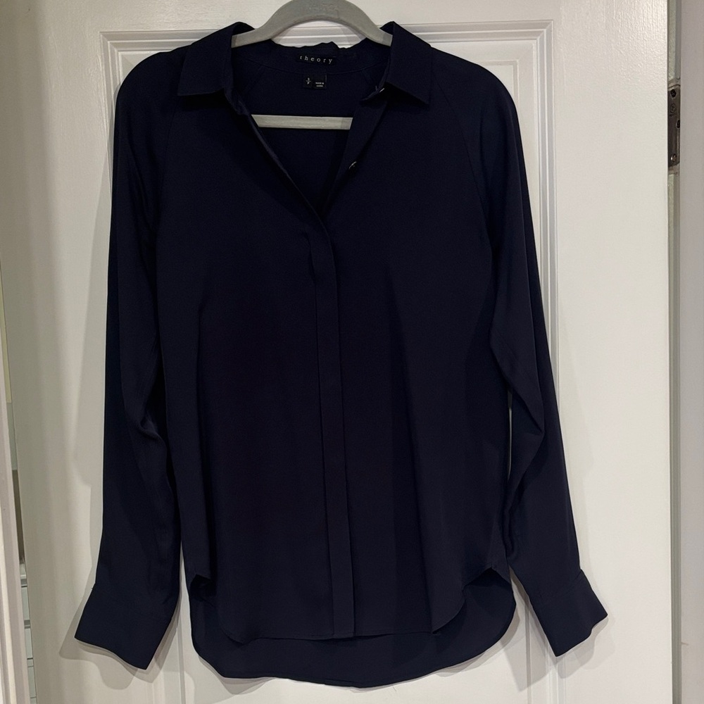 Theory Midnight Blue Button-Up Shirt